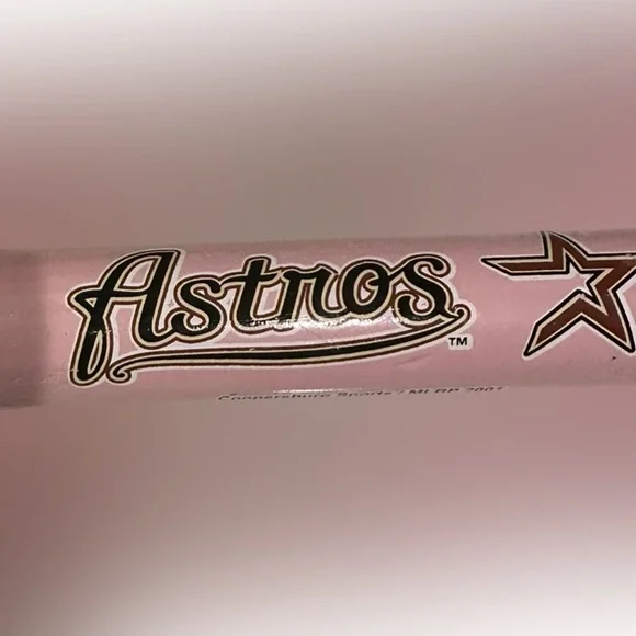 VTG RARE 2001 18” HOUSTON ASTROS COOPERSBURG SPORTS MLB PINK WOODEN BASEBALL BAT - Picture 3 of 6